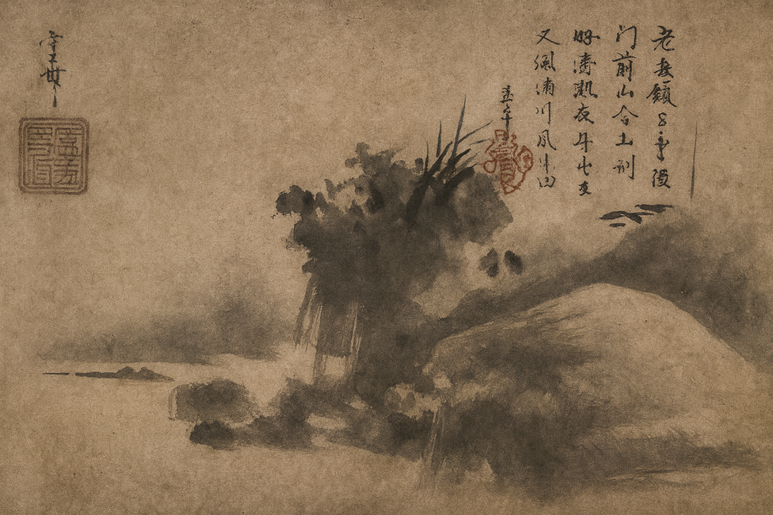 破墨山水図