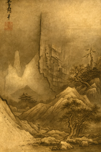 雪舟『秋冬山水図』は、応仁の乱後の戦国黎明期の精神性を映す傑作。構築的空間、伝統からの逸脱、禅の精神が融合し、混沌から新秩序を模索する時代の息吹を伝える。