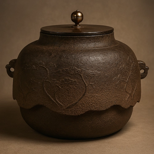 芦屋釜は、戦国時代に筑前国で栄えた茶の湯釜。高度な技術と優美な文様が特徴で、武将の権威を象徴した。利休のわび茶台頭で衰退したが、現代に復興。