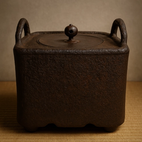 達磨堂釜は、大徳寺高桐院の香炉を覚々斎が茶釜に見立てたもの。細川三斎の美意識と禅の思想が融合した、武骨で力強い造形が特徴。西村道爺が写しを制作し、名物として確立された。